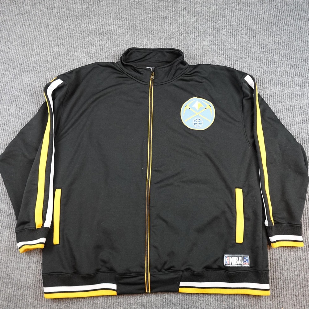 Vintage Denver Nuggets Jacket Mens 2XL Black Basketball Full Zip Track Warmup